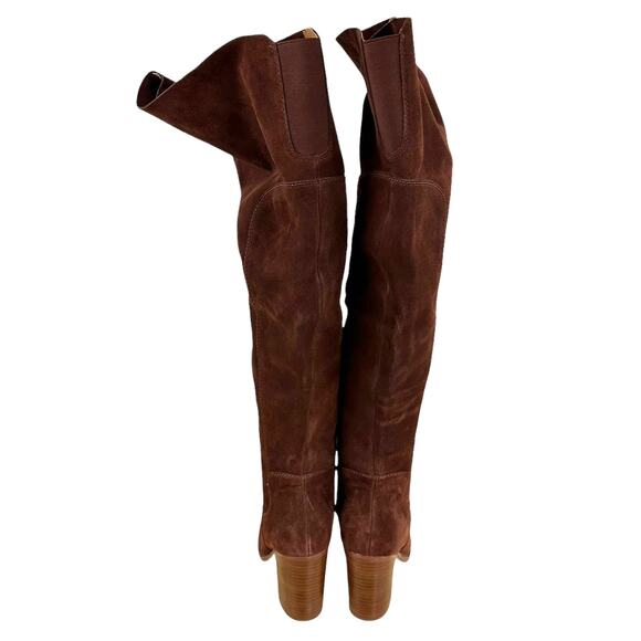 Kelsi Dagger NWOB Logan Coffee Over the Knee Boot Size 7 Wide Calf Suede Leather - Picture 4 of 10